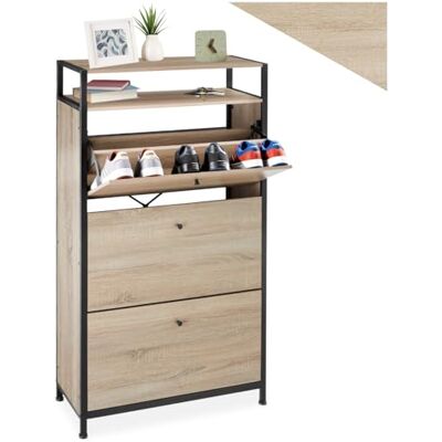 tectake ® Meuble à Chaussures 61 x 32 x 130 cm, 2 étagères et 3 Compartiments, Rangement Chaussures, Meuble Chaussure Entree, Rangement Chaussure Dressing, Chambre, Meubles pour entrée, Bois Clair - Publicité tectake ® Meuble à Chaussures 61 x 32 x 130 cm, 2 étagères et 3 Compartiments, Rangement Chaussures, Meuble Chaussure Entree, Rangement Chaussure Dressing, Chambre, Meubles pour entrée, Bois Clair - Publicité