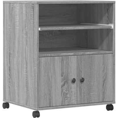 vidaXL Support d'imprimante avec roulettes sonoma gris 60x48x74 cm, table d'imprimante, table d'imprimante d'ordinateur, support d'imprimante avec rangement - Publicité vidaXL Support d'imprimante avec roulettes sonoma gris 60x48x74 cm, table d'imprimante, table d'imprimante d'ordinateur, support d'imprimante avec rangement - Publicité