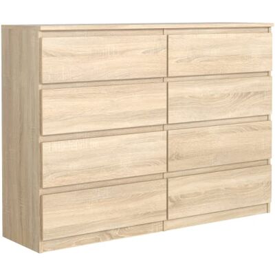 meble masztalerz Commode Chambre avec 8 Tiroirs Meuble de Rangement pour Salon et Entrée Couloir Spacieuse et Design Sonoma Chêne 120x101,5x39 cm - Publicité meble masztalerz Commode Chambre avec 8 Tiroirs Meuble de Rangement pour Salon et Entrée Couloir Spacieuse et Design Sonoma Chêne 120x101,5x39 cm - Publicité
