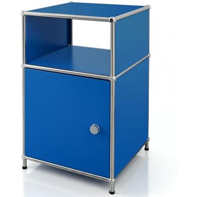 KARAT Étagère métallique Concept Epure MK-040 Étagère de Rangement à 3 Niveaux avec Porte et poignée Table de Chevet 2 Compartiments L40 × P40 × H65 cm (Bleu) - Publicité KARAT Étagère métallique Concept Epure MK-040 Étagère de Rangement à 3 Niveaux avec Porte et poignée Table de Chevet 2 Compartiments L40 × P40 × H65 cm (Bleu) - Publicité