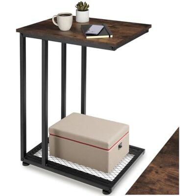 tectake ® Table d'appoint 48 x 35 x 66 cm, Bout de canape, Forme en C asymétrique, Table de Chevet, Meuble Salon, Chevet de lit, 2 Niveaux, Petit Meuble de Rangement Canapé, Salon, Chambre, Bois foncé - Publicité tectake ® Table d'appoint 48 x 35 x 66 cm, Bout de canape, Forme en C asymétrique, Table de Chevet, Meuble Salon, Chevet de lit, 2 Niveaux, Petit Meuble de Rangement Canapé, Salon, Chambre, Bois foncé - Publicité