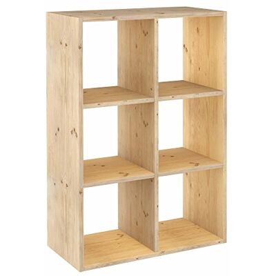 Astigarraga - Étagère Modulaire en Pin avec 6 Cubes - Publicité Astigarraga - Étagère Modulaire en Pin avec 6 Cubes - Publicité