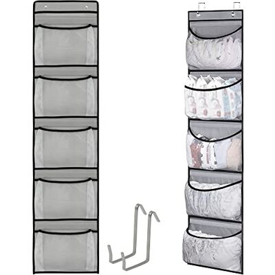 duozoanz Organisateur Suspendu étagère Stockage Rangement Pliable Au-Dessus Porte Sac Filet avec 5 Grandes Poches et 2 Crochets pour Animaux en Peluche Salle de Bain VêTements, Gris (Gris Clair) - Publicité duozoanz Organisateur Suspendu étagère Stockage Rangement Pliable Au-Dessus Porte Sac Filet avec 5 Grandes Poches et 2 Crochets pour Animaux en Peluche Salle de Bain VêTements, Gris (Gris Clair) - Publicité