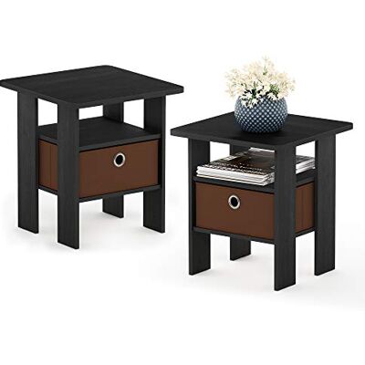 Furinno Andrey Chevet end Table avec Tiroir, Americano/Brun Moyen, Set de 2, 2-Pack - Publicité Furinno Andrey Chevet end Table avec Tiroir, Americano/Brun Moyen, Set de 2, 2-Pack - Publicité