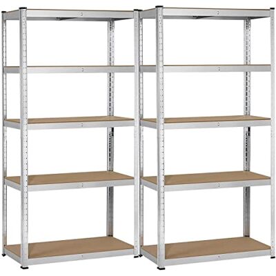 Yaheetech 2 x Etagères de Rangement 5 Tablettes 180 x 90 x 40 cm Garage/Atelier/Salon Charge Lourde Rayonnage Métal Galvanisé Clipsable Résistant 875 kg - Publicité Yaheetech 2 x Etagères de Rangement 5 Tablettes 180 x 90 x 40 cm Garage/Atelier/Salon Charge Lourde Rayonnage Métal Galvanisé Clipsable Résistant 875 kg - Publicité