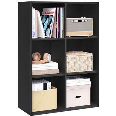 WOLTU Bibliothèque Étagère Rangement, avec 6 Cubes, Étagère Cube, Meuble Casier Rangement Cube, en Bois d'Ingénierie, Noir, 29x89x59,6 cm - Publicité WOLTU Bibliothèque Étagère Rangement, avec 6 Cubes, Étagère Cube, Meuble Casier Rangement Cube, en Bois d'Ingénierie, Noir, 29x89x59,6 cm - Publicité