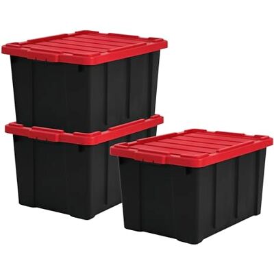 Iris Ohyama , Caisse Rangement Plastique avec Couvercle Robuste, 68L, Lot de 3, Noir, Empilable, pour Garage, Etagères, Déménagement, Plastique, Boite a Outils, Boîte de Rangement, DDSKT-700 - Publicité Iris Ohyama , Caisse Rangement Plastique avec Couvercle Robuste, 68L, Lot de 3, Noir, Empilable, pour Garage, Etagères, Déménagement, Plastique, Boite a Outils, Boîte de Rangement, DDSKT-700 - Publicité