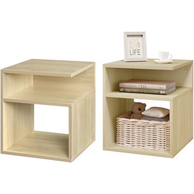 EUGAD Lot de 2 Tables de Chevet avec 2 Compartiments Ouverts, Tables Basse 35x35x41,5 cm, Design Simple, en Bois d'Ingénierie, Chêne Clair, 0007CTG-2 - Publicité EUGAD Lot de 2 Tables de Chevet avec 2 Compartiments Ouverts, Tables Basse 35x35x41,5 cm, Design Simple, en Bois d'Ingénierie, Chêne Clair, 0007CTG-2 - Publicité