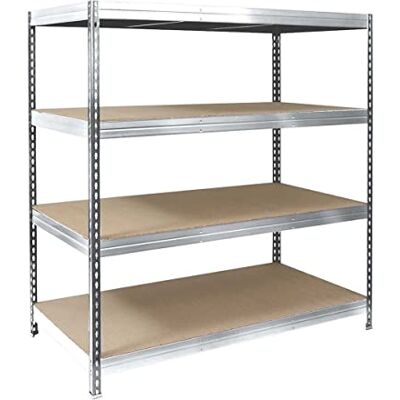 KARAT Étagères à Grande Tenue Etagère à emboîter, Montage sans Outils Rayonnages Charges Lourdes Rayonnage Magasin & Garage Étagère d'atelier modulable(Galvanisée 200 x 150 x 80 cm-4 Niveaux) - Publicité KARAT Étagères à Grande Tenue Etagère à emboîter, Montage sans Outils Rayonnages Charges Lourdes Rayonnage Magasin & Garage Étagère d'atelier modulable(Galvanisée 200 x 150 x 80 cm-4 Niveaux) - Publicité