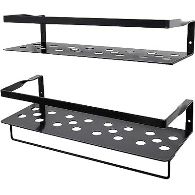 Uten Étagère Murale, Lot de 2 Étagères Flottantes Murale en Fer avec Barre Porte-Serviettes pour Chambre à Coucher, Salle de Bain, Salon, Cuisine, Bureau, Patio - Publicité Uten Étagère Murale, Lot de 2 Étagères Flottantes Murale en Fer avec Barre Porte-Serviettes pour Chambre à Coucher, Salle de Bain, Salon, Cuisine, Bureau, Patio - Publicité