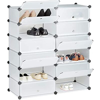 LANTUS Armoire à Chaussures Meuble de Rangement pour 24 Paires de Chaussures 12 Cube Etagère à Chaussures Etagère de Rangement en Plastique ,modulable, Rangement chaussures - Publicité LANTUS Armoire à Chaussures Meuble de Rangement pour 24 Paires de Chaussures 12 Cube Etagère à Chaussures Etagère de Rangement en Plastique ,modulable, Rangement chaussures - Publicité