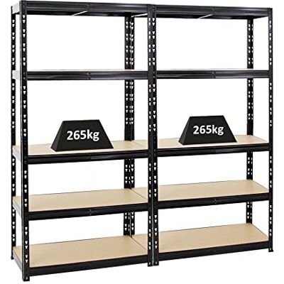 PROREGAL - TIGER - 180x90x45 cm - Noir - Étagère lourde - Publicité PROREGAL - TIGER - 180x90x45 cm - Noir - Étagère lourde - Publicité