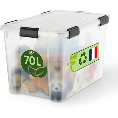 Iris Ohyama , Boite Rangement Hermétique Plastique, 70L, Transparent, Couvercle, Joint Etanche, Clips de Fermeture, Empilable, pour Exterieur, Garage, Vetement, Anti Poussiere, Sans BPA, WSB-70 - Publicité Iris Ohyama , Boite Rangement Hermétique Plastique, 70L, Transparent, Couvercle, Joint Etanche, Clips de Fermeture, Empilable, pour Exterieur, Garage, Vetement, Anti Poussiere, Sans BPA, WSB-70 - Publicité