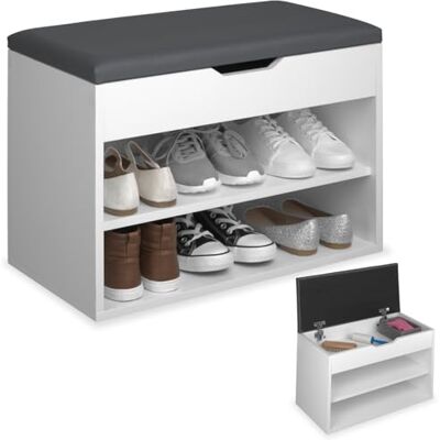 tectake ® Meuble Chaussures Meuble de Rangement Moderne Meuble d'entrée pour Max. 6 Paires 60x30x43,5 cm, Rangement Chaussures Gain de Place idéal Entrée, Chambre, Dressing Chaussure - Publicité tectake ® Meuble Chaussures Meuble de Rangement Moderne Meuble d'entrée pour Max. 6 Paires 60x30x43,5 cm, Rangement Chaussures Gain de Place idéal Entrée, Chambre, Dressing Chaussure - Publicité