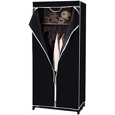 COSTWAY Penderie Tissu Garde Robe Zippée avec Étagères 74x50x172cm,Penderie Fermée Armoire de Rangement avec Cadre en Métal (Noir) - Publicité COSTWAY Penderie Tissu Garde Robe Zippée avec Étagères 74x50x172cm,Penderie Fermée Armoire de Rangement avec Cadre en Métal (Noir) - Publicité