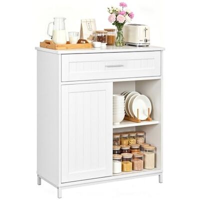 WOLTU Buffet Cuisine, Meuble Cuisine Rangement avec Tiroir, Porte Coulissante, pour Cuisine, Salle à Manger, Salon, 70x30x80,2 cm, en Bois d'Ingénierie et Métal, Blanc - Publicité WOLTU Buffet Cuisine, Meuble Cuisine Rangement avec Tiroir, Porte Coulissante, pour Cuisine, Salle à Manger, Salon, 70x30x80,2 cm, en Bois d'Ingénierie et Métal, Blanc - Publicité