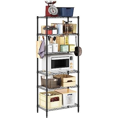 Furinno Wayar Étagère de Rangement en Métal à 6 Niveaux, Noir - Publicité Furinno Wayar Étagère de Rangement en Métal à 6 Niveaux, Noir - Publicité