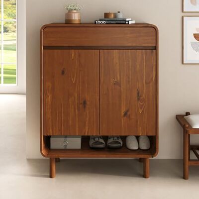 IDIMEX Meuble à Chaussures Juan, en Bois Massif Coloris Châtaignier, 2 Portes, 1 Tiroir, Rangement Armoire à Chaussures Design pour Entrée, Placard Haut, pour 12 Paires. Publicité IDIMEX Meuble à Chaussures Juan, en Bois Massif Coloris Châtaignier, 2 Portes, 1 Tiroir, Rangement Armoire à Chaussures Design pour Entrée, Placard Haut, pour 12 Paires. Publicité
