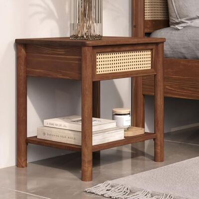 IDIMEX Table de Chevet CEFIRA avec 1 Tiroir en Bois Massif Couleur Châtaignier, Design Élégant en Rotin, avec 1 Étagère, Idéale pour Rangement et Décoration de Chambre - Publicité IDIMEX Table de Chevet CEFIRA avec 1 Tiroir en Bois Massif Couleur Châtaignier, Design Élégant en Rotin, avec 1 Étagère, Idéale pour Rangement et Décoration de Chambre - Publicité
