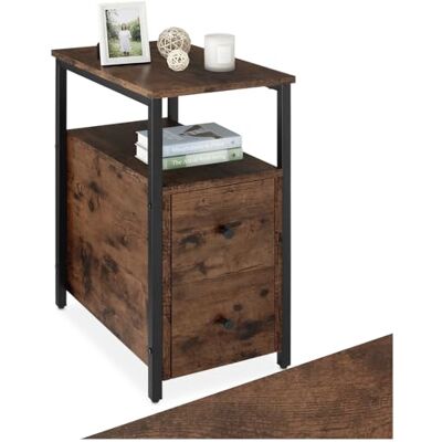 tectake ® Table de Chevet 30 x 49,5 x 61,5 cm, Table de Nuit à 2 tiroirs, Style Industriel, Chevet de lit, Petit Meuble de Rangement, Meuble Chambre, Décoration Chambre, Salon, Bureau, Bois foncé - Publicité tectake ® Table de Chevet 30 x 49,5 x 61,5 cm, Table de Nuit à 2 tiroirs, Style Industriel, Chevet de lit, Petit Meuble de Rangement, Meuble Chambre, Décoration Chambre, Salon, Bureau, Bois foncé - Publicité