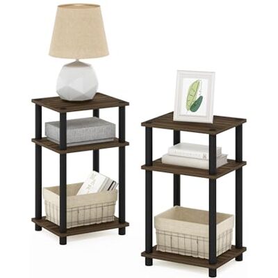 Furinno Just Ensemble de 2 Tables de Chevet, Table de Chevet à 3 Niveaux Turn-N-Tube, sans Outils, Table d'appoint avec Rangement Ouvert pour Chambre ou Salon, Noyer Columbia - Publicité Furinno Just Ensemble de 2 Tables de Chevet, Table de Chevet à 3 Niveaux Turn-N-Tube, sans Outils, Table d'appoint avec Rangement Ouvert pour Chambre ou Salon, Noyer Columbia - Publicité