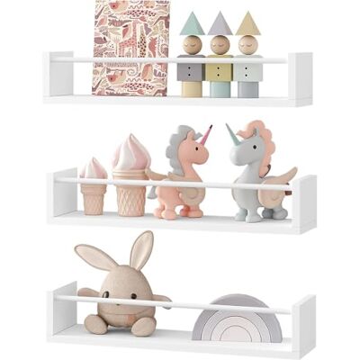 WOLTU Bibliothèque, Étagère Murale avec 3 Tablettes, Étagère, Rangement pour Livres, en Fer et MDF, pour Salle de séjour, Jadin d'enfants, Salle de Jeux, Blanc, RG9508ws - Publicité WOLTU Bibliothèque, Étagère Murale avec 3 Tablettes, Étagère, Rangement pour Livres, en Fer et MDF, pour Salle de séjour, Jadin d'enfants, Salle de Jeux, Blanc, RG9508ws - Publicité
