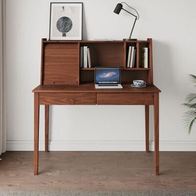 IDIMEX Bureau Secrétaire Alisa en Bois Massif avec 2 Tiroirs, 1 Volet, 4 Niches, 114 x 122 x 54 cm, Couleur Châtaignier, Meuble de Rangement Idéal pour Petit Espace, Parfait pour Bureau Chambre - Publicité IDIMEX Bureau Secrétaire Alisa en Bois Massif avec 2 Tiroirs, 1 Volet, 4 Niches, 114 x 122 x 54 cm, Couleur Châtaignier, Meuble de Rangement Idéal pour Petit Espace, Parfait pour Bureau Chambre - Publicité