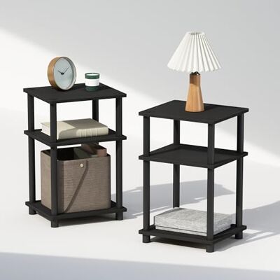 Furinno Just Ensemble de 2 Tables de Chevet, Table de Chevet à 3 Niveaux Turn-N-Tube, Tables de Chevet sans Outil, Table d'appoint avec Rangement Ouvert pour Chambre, Salon, Style américain - Publicité Furinno Just Ensemble de 2 Tables de Chevet, Table de Chevet à 3 Niveaux Turn-N-Tube, Tables de Chevet sans Outil, Table d'appoint avec Rangement Ouvert pour Chambre, Salon, Style américain - Publicité