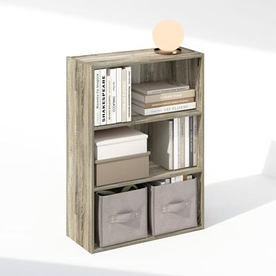 Furinno Simple Étagère, Bibliothèque À 3 Niveaux, Étagères De Rangement, 24,6 x 60,2 x 80 cm, pour Salon, Chambre, Bureau, Chêne Sonoma. Publicité Furinno Simple Étagère, Bibliothèque À 3 Niveaux, Étagères De Rangement, 24,6 x 60,2 x 80 cm, pour Salon, Chambre, Bureau, Chêne Sonoma. Publicité