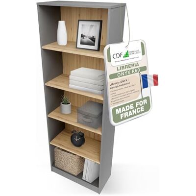 CDF Bibliothèque Ouverte Meuble à Case de Rangement avec Compartiments Colonne pour Bureau Salle à Manger Home Office Salon Livres Dossiers Décoration Chambre Vertical Anthracite/Chêne artisan 60 cm - Publicité CDF Bibliothèque Ouverte Meuble à Case de Rangement avec Compartiments Colonne pour Bureau Salle à Manger Home Office Salon Livres Dossiers Décoration Chambre Vertical Anthracite/Chêne artisan 60 cm - Publicité