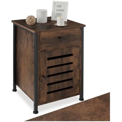 tectake ® Table de Chevet 40 x 42 x 60,5 cm, Table de Nuit, Style Industriel, Chevet de lit, Tiroir Coulissant, Porte magnétique et étagère réglable, Meuble Chambre, Decoration Chambre, Bois foncé - Publicité tectake ® Table de Chevet 40 x 42 x 60,5 cm, Table de Nuit, Style Industriel, Chevet de lit, Tiroir Coulissant, Porte magnétique et étagère réglable, Meuble Chambre, Decoration Chambre, Bois foncé - Publicité