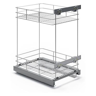 ATM Panier Amovible pour Cuisine, Chariot Coulissant amortissant en Acier Inoxydable, Extraction Totale 40 cm – Cargo Soft-Close Sortie Totale réglage 3D façade – Argent Mat - Publicité ATM Panier Amovible pour Cuisine, Chariot Coulissant amortissant en Acier Inoxydable, Extraction Totale 40 cm – Cargo Soft-Close Sortie Totale réglage 3D façade – Argent Mat - Publicité