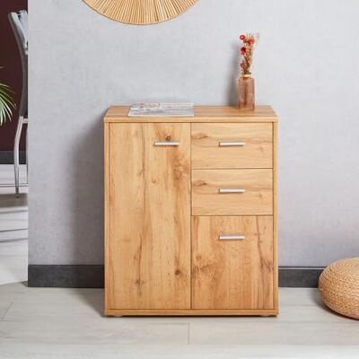 IDIMEX Buffet Salle à Manger Remy L 60 cm Coloris chêne wotan avec 2 Portes et 2 tiroirs bahut Bas Meuble de Rangement Style Moderne Commode vaisselier 60 x 70 x 30 cm - Publicité IDIMEX Buffet Salle à Manger Remy L 60 cm Coloris chêne wotan avec 2 Portes et 2 tiroirs bahut Bas Meuble de Rangement Style Moderne Commode vaisselier 60 x 70 x 30 cm - Publicité
