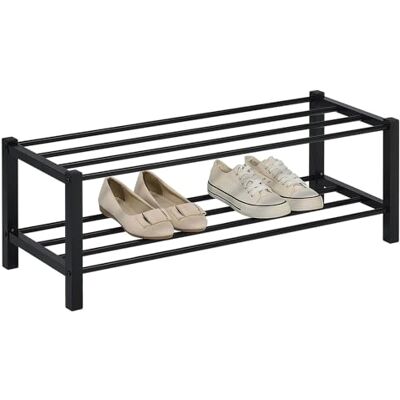 IDIMEX Étagère à Chaussures NAVAN Rangement Porte-Chaussures avec 2 Niveaux en métal laqué Noir pour 8 Paires de Chaussures - Publicité IDIMEX Étagère à Chaussures NAVAN Rangement Porte-Chaussures avec 2 Niveaux en métal laqué Noir pour 8 Paires de Chaussures - Publicité