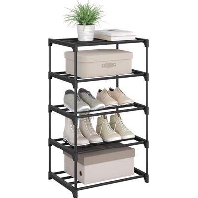 WOLTU Étagère Chaussures à 5 Niveaux, Rangement Chaussures, Étroit, pour Entrée, Salon, Couloir, Tube en Métal, 42 x 30 x 71 cm, Noir - Publicité WOLTU Étagère Chaussures à 5 Niveaux, Rangement Chaussures, Étroit, pour Entrée, Salon, Couloir, Tube en Métal, 42 x 30 x 71 cm, Noir - Publicité