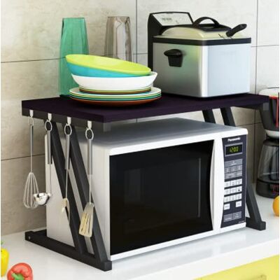 LANTUS Étagère stable en bois pour four à micro-ondes avec crochets, support de four, grille à rôtir, étagère de plan de travail pour micro-ondes, étagère de rangement de comptoir de cuisine(57*38*38cm) - Publicité LANTUS Étagère stable en bois pour four à micro-ondes avec crochets, support de four, grille à rôtir, étagère de plan de travail pour micro-ondes, étagère de rangement de comptoir de cuisine(57*38*38cm) - Publicité