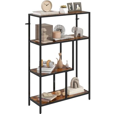 HOMCOM Bibliothèque à 4 étagères de Style Industriel, étagères en Bois et métal pour Le Salon, Le Bureau et l'étude, 77x30x116 cm, Rustic Brown - Publicité HOMCOM Bibliothèque à 4 étagères de Style Industriel, étagères en Bois et métal pour Le Salon, Le Bureau et l'étude, 77x30x116 cm, Rustic Brown - Publicité
