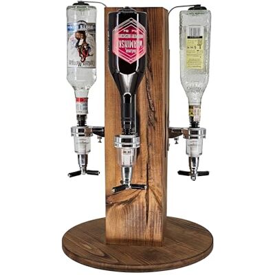 Creative Stand d'alcool avec 4 becs verseurs fûts 57x38cm Wengé - Publicité Creative Stand d'alcool avec 4 becs verseurs fûts 57x38cm Wengé - Publicité