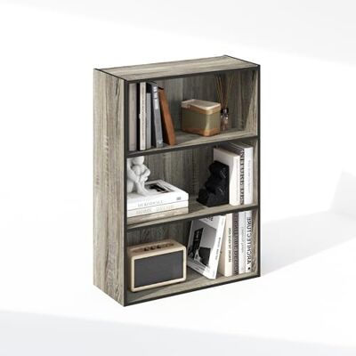 Furinno Simple Étagère, Bibliothèque À 3 Niveaux, Étagères De Rangement, 24,6 x 60,2 x 80 cm, pour Salon, Chambre, Bureau, Chêne Français. Publicité Furinno Simple Étagère, Bibliothèque À 3 Niveaux, Étagères De Rangement, 24,6 x 60,2 x 80 cm, pour Salon, Chambre, Bureau, Chêne Français. Publicité