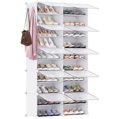 LANTUS Meuble Chaussures, Design de 10 étages pour 48-60 Paires de Chaussures, Rangement Chaussure Salon Couloir Chambre à Coucher, 83 x 32 x 156 cm (Blanc) - Publicité LANTUS Meuble Chaussures, Design de 10 étages pour 48-60 Paires de Chaussures, Rangement Chaussure Salon Couloir Chambre à Coucher, 83 x 32 x 156 cm (Blanc) - Publicité
