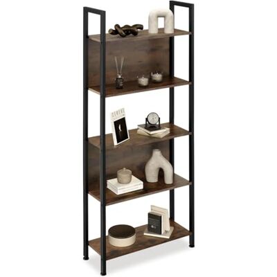 tectake ® Étagère échelle à 5 Niveaux Dont Deux avec parois arrières, 62 x 24 x 165,5 cm, Bibliothèque Style Industriel, Meuble de Rangement Chambre Salon Bureau, Etagere Bibliotheque, Bois foncé - Publicité tectake ® Étagère échelle à 5 Niveaux Dont Deux avec parois arrières, 62 x 24 x 165,5 cm, Bibliothèque Style Industriel, Meuble de Rangement Chambre Salon Bureau, Etagere Bibliotheque, Bois foncé - Publicité