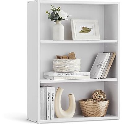 VASAGLE Bibliothèque, Étagère sur 3 Niveaux, Meuble de Rangement Ouvert, Étagère, 24 x 60 x 81,2 cm, pour Salon, Bureau, Salle à Manger, Blanc Nuage LBC163T14 - Publicité VASAGLE Bibliothèque, Étagère sur 3 Niveaux, Meuble de Rangement Ouvert, Étagère, 24 x 60 x 81,2 cm, pour Salon, Bureau, Salle à Manger, Blanc Nuage LBC163T14 - Publicité