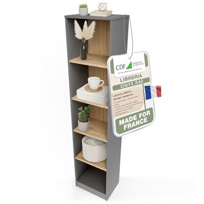 CDF Bibliothèque Ouverte Meuble à Case de Rangement avec Compartiments Colonne pour Bureau Salle à Manger Home Office Salon Livres Dossiers Décoration Chambre Vertical Anthracite/Chêne artisan 40 cm - Publicité CDF Bibliothèque Ouverte Meuble à Case de Rangement avec Compartiments Colonne pour Bureau Salle à Manger Home Office Salon Livres Dossiers Décoration Chambre Vertical Anthracite/Chêne artisan 40 cm - Publicité