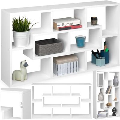 tectake ® Etagere Murale 85 x 48 x 16 cm, Étagère Murale 8 Compartiments, Etageres murales Rangement en Bois MDF, Decoration Chambre Salon, Cuisine, Bureau, Étagères de Rangement Etagere Bois, Blanc - Publicité tectake ® Etagere Murale 85 x 48 x 16 cm, Étagère Murale 8 Compartiments, Etageres murales Rangement en Bois MDF, Decoration Chambre Salon, Cuisine, Bureau, Étagères de Rangement Etagere Bois, Blanc - Publicité