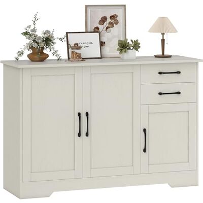 HOMCOM 3 Door Sideboard, Modern Living Room Sideboard, with 2 Drawers, Adjustable Shelf, for Dining Room, Entrance Hall, Bedroom, Cream, 120x38x79 cm, 120x38x79 cm - Publicité HOMCOM 3 Door Sideboard, Modern Living Room Sideboard, with 2 Drawers, Adjustable Shelf, for Dining Room, Entrance Hall, Bedroom, Cream, 120x38x79 cm, 120x38x79 cm - Publicité