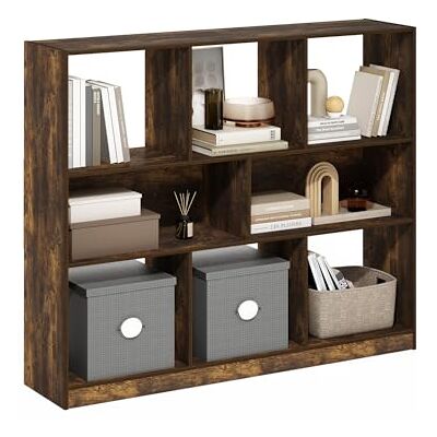Furinno DALY Étagère, Bibliothèque À 8 Cubes, Étagère De Rangement Horizontale, 27,7 X 120 X 100 Cm, pour Salon, Chambre, Bureau, Pin Ambré. Publicité Furinno DALY Étagère, Bibliothèque À 8 Cubes, Étagère De Rangement Horizontale, 27,7 X 120 X 100 Cm, pour Salon, Chambre, Bureau, Pin Ambré. Publicité
