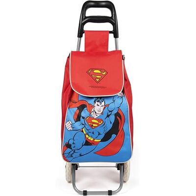 Excelsa Superman Superman Chariot à dépenses Capacité 38 L Sac Amovible Hydrofuge - Publicité Excelsa Superman Superman Chariot à dépenses Capacité 38 L Sac Amovible Hydrofuge - Publicité