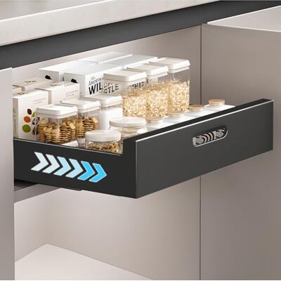LANMOU Tiroir Coulissant Adhésif pour Placard de Cuisine, Rangement Télescopique, 30 L x 43 P x 8 H cm, Aucun Perçage ni Clouage Requis, Noir - Publicité LANMOU Tiroir Coulissant Adhésif pour Placard de Cuisine, Rangement Télescopique, 30 L x 43 P x 8 H cm, Aucun Perçage ni Clouage Requis, Noir - Publicité