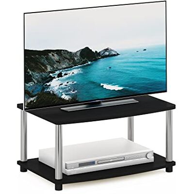 Furinno Turn-N-Tube Meuble TV surélevé sans Outils à 2 Niveaux, Bois d'ingénierie, Americano/Acier Inoxydable - Publicité Furinno Turn-N-Tube Meuble TV surélevé sans Outils à 2 Niveaux, Bois d'ingénierie, Americano/Acier Inoxydable - Publicité