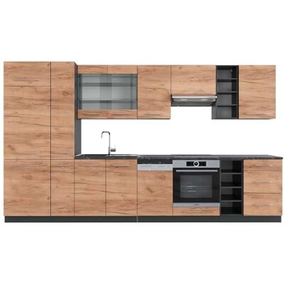 Vicco Cuisine Fame-Line, Chêne doré/Anthracite, 355cm, PT Anthracite, pour Une Configuration personnalisée avec modules d’Extension optionnels - Publicité Vicco Cuisine Fame-Line, Chêne doré/Anthracite, 355cm, PT Anthracite, pour Une Configuration personnalisée avec modules d’Extension optionnels - Publicité